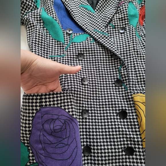 Mondi Vintage blazer with flower design size large 87% cotton 13% linen - Picture 5 of 10